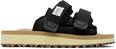 Suicoke Black & Beige Moto-cab-eco Sandals