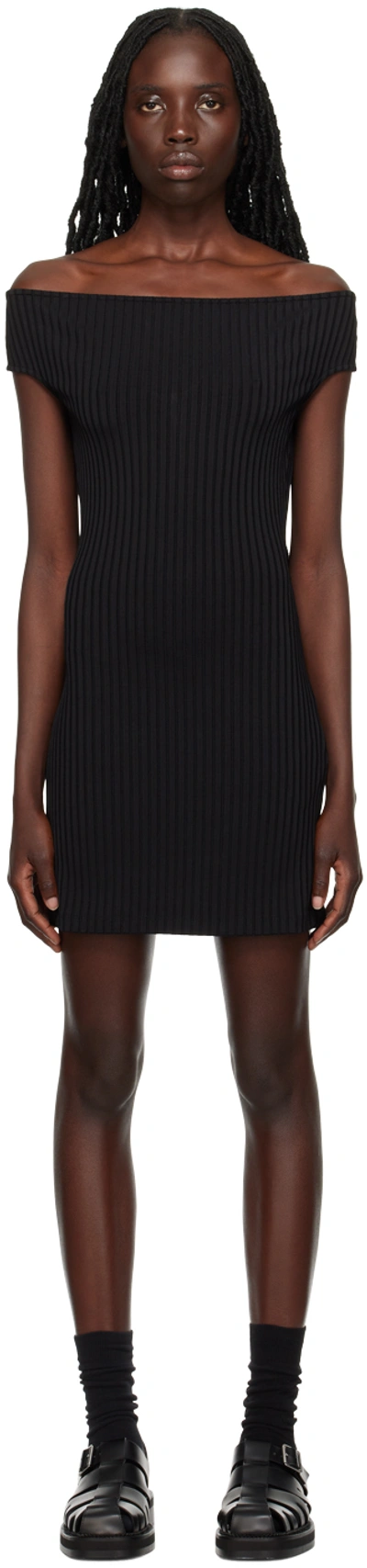 Ami Alexandre Mattiussi Off-shoulder Mini Dress In Black