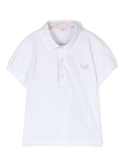 Il Gufo Babies' Embroidered-logo Cotton Polo Shirt In White