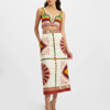 La Doublej Baia Placed Abstract-print Crop Top In Macro Tiles Placed