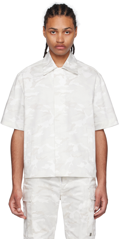 Alyx Tonal Camouflage-print Shirt In White