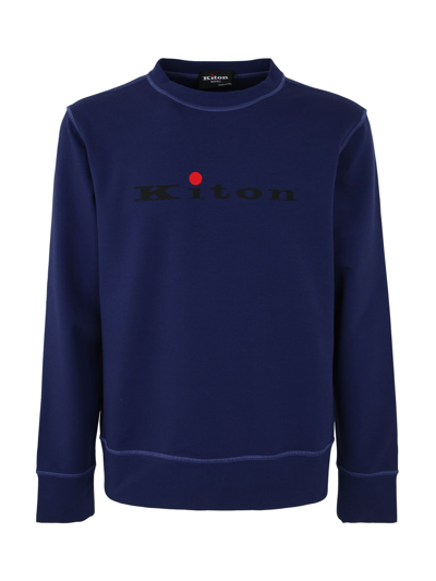 Kiton Round Neck Jumper In Blue