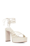 Black Suede Studio Sasha Platform Sandal In Cream