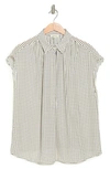Max Studio Cap Sleeve Blouse In Ivory/ Black Star Dot