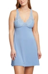 Fleur't Belle Epoque Lace Chemise With Bra Pockets In Hampton Blue