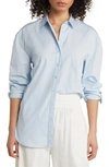 Nordstrom Oversize Poplin Button-up Shirt In Blue Skyway