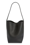 The Row Medium North/south Park Leather Tote In Black
