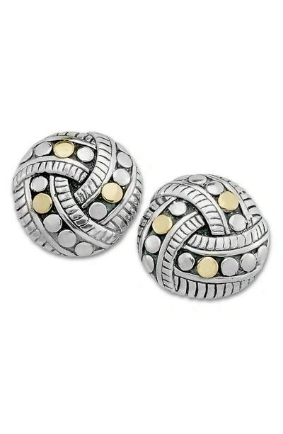 Samuel B. 18k Yellow Gold & Sterling Silver Knot Stud Earrings In Silver/ Gold