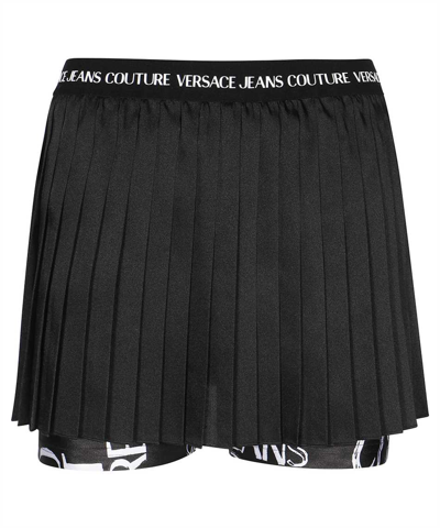 Versace Jeans Couture Black Pleated Skort In E899 Black