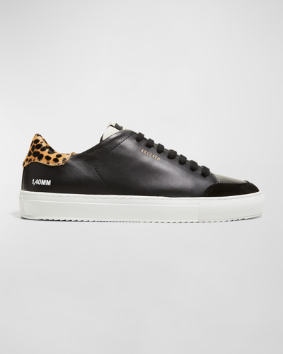 Axel Arigato Black Clean 90 Triple Sneakers In Black/leopard/cremin
