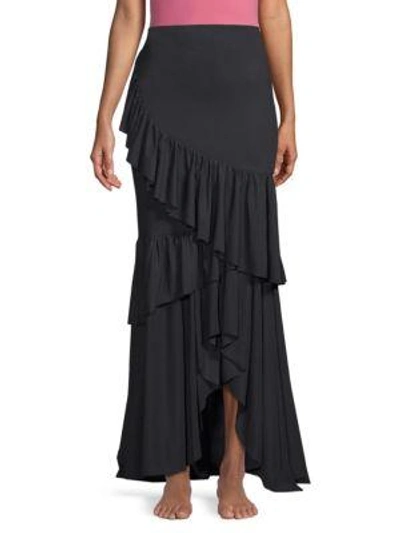 Chiara Boni La Petite Robe Leonarda Tiered Ruffle Maxi Dress In Black