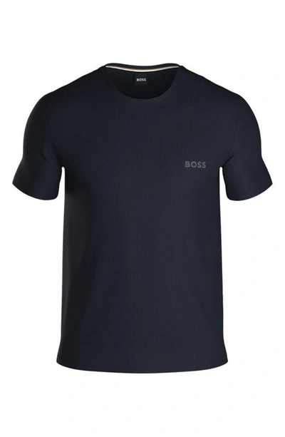 Hugo Waffle Knit Lounge T-shirt In Dark Blue