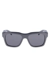 Ferragamo 56mm Polarized Rectangular Sunglasses In Gray/gray Solid