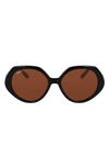 Ferragamo 58mm Polarized Modified Oval Sunglasses In Black