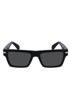Ferragamo 54mm Polarized Rectangular Sunglasses In Black
