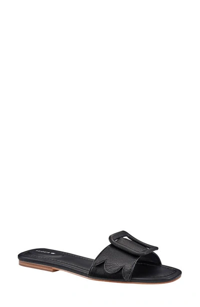 Birdies Kiwi Slide Sandal In Black Leather