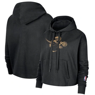 Nike Black Toronto Raptors 2021/22 City Edition Essential Logo Cropped Pullover Hoodie