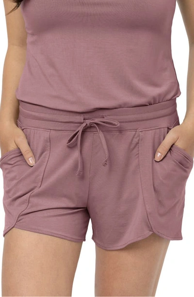 Kindred Bravely Maternity/postpartum Lounge Shorts In Twilight