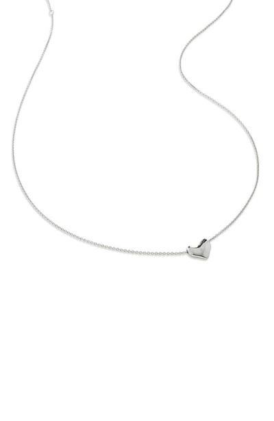 Monica Vinader Heart Charm Necklace In Sterling Silver