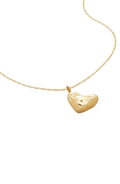 Monica Vinader Heart Pendant Necklace In 18ct Gold Vermeil/ Ss