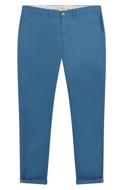 Ben Sherman Signature Slim Fit Stretch Cotton Chinos In Blue Shadow