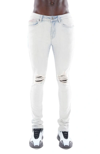 Cult Of Individuality Punk Distressed Super Skinny Jeans In Foil