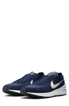 Nike Waffle One Leather Sneaker In Midnight Navy/ White/ Navy