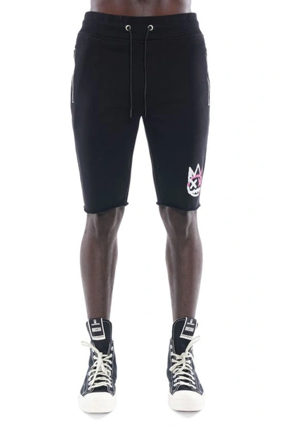 Cult Of Individuality Graphic Cotton Sweat Shorts In Black