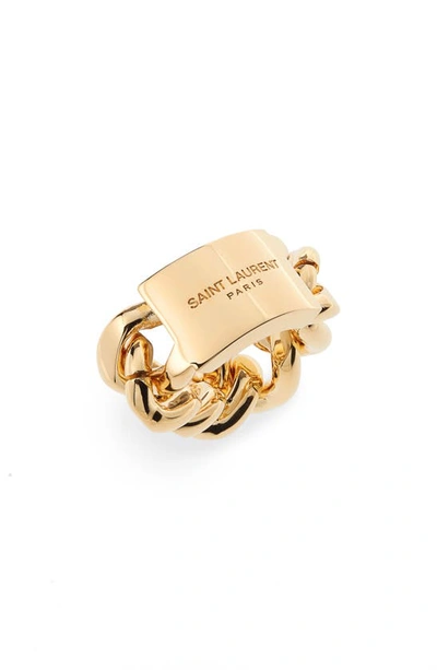 Saint Laurent Curb Link Chain Ring In Gold ModeSens