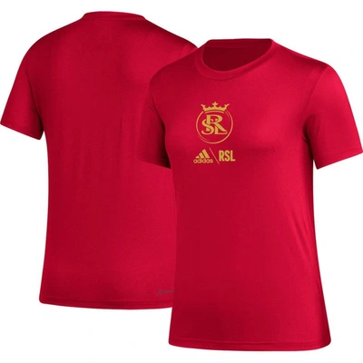 Adidas Originals Adidas Red Real Salt Lake Aeroready Club Icon T-shirt