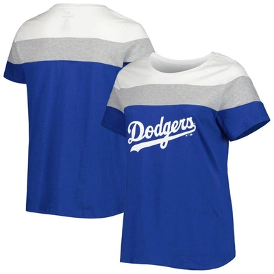 Profile White/royal Los Angeles Dodgers Plus Size Colorblock T-shirt
