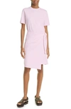 Vince Side Tie Cotton T-shirt Dress In Rosewater