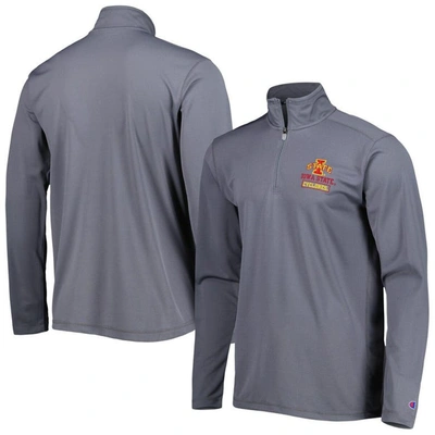 Champion Gray Iowa State Cyclones Textured Quarter-zip Jacket