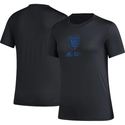 Adidas Originals Adidas Black San Jose Earthquakes Aeroready Club Icon T-shirt