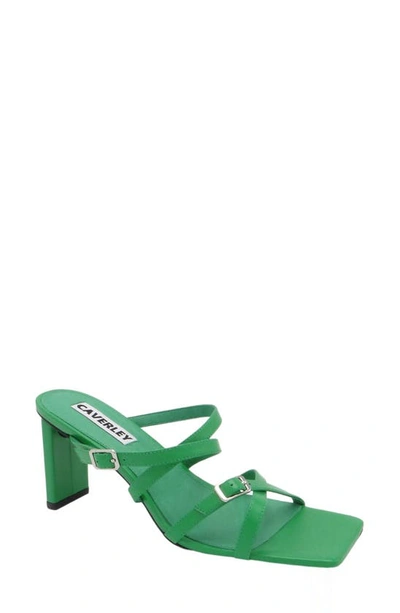 Caverley Jackie Square Toe Strappy Sandal In Apple Green