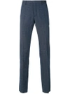 Pt01 Skinny Chambray Trousers In Blue