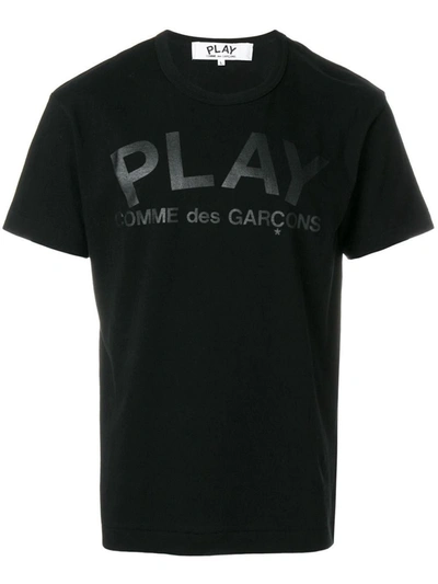Comme Des Garçons Logo Cotton T-shirt In Black