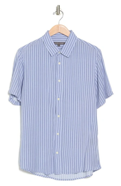 Slate & Stone Stripe Short Sleeve Button-up Shirt In Faded Blue White Stripe
