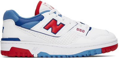 New Balance 550 Trainers White / True Red / Atlantic Blue In White/blue/red