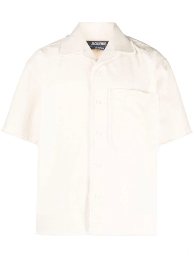 Jacquemus Artichaut Frayed-edge Shirt In Cream