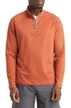 Rhone Session Quarter Zip Pullover In Baked Clay