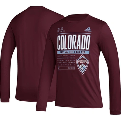 Adidas Originals Adidas Burgundy Colorado Rapids Club Dna Long Sleeve T-shirt