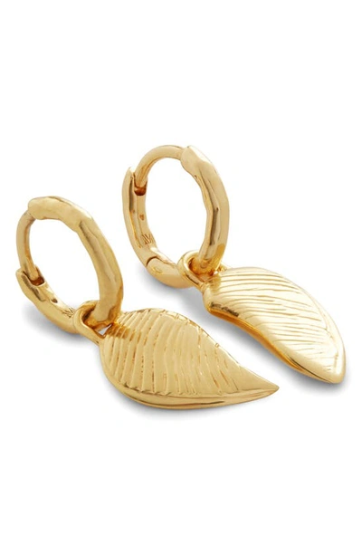 Monica Vinader Wing Charm Earrings In 18ct Gold Vermeil On Sterling