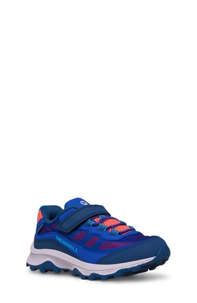Merrell Kids' Moab Speed Low A/c Waterproof Hiking Sneaker In Blue/ Berry/ Turq
