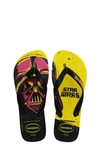 Havaianas Kids' 'star Wars™' Flip Flop In Black/ Pop Yellow