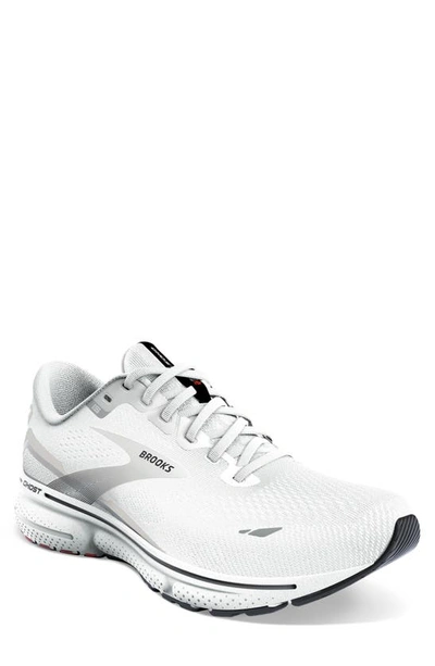Brooks Ghost 15 Running Shoe In White/ Black/ Flame