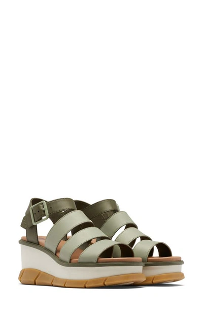 Sorel Joanie Iii Ankle Strap Wedge Platform Sandal In Safari/ Gum 16