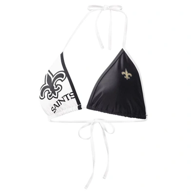 G-iii 4her By Carl Banks Black/white New Orleans Saints Play Action Bikini Top