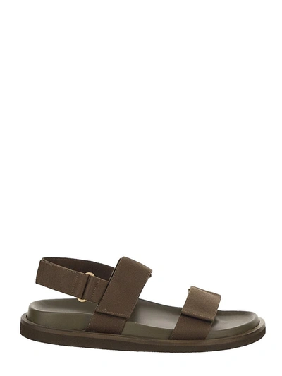 Uma Wang Leather Sandal In Military Green