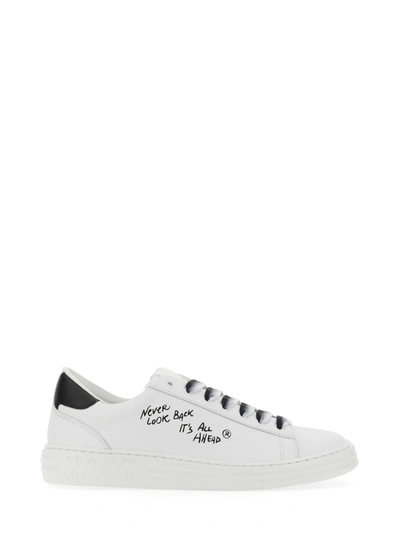 Msgm Leather Trainer In White